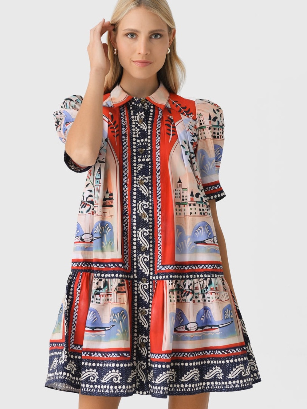 Hunter Bell Leslie Dress in Coastal Village pattern